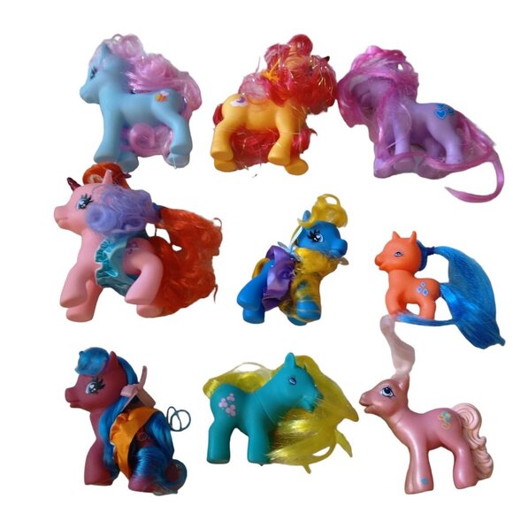 Hasbro Other - My Little Pony Horse Lot of 9 Plastic Toys Assorted Sizes Classic